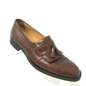 Bally Kiltie Tassel Loafer Mens Size 10 D Brown Leather Slip On Dress Shoe Berzo
